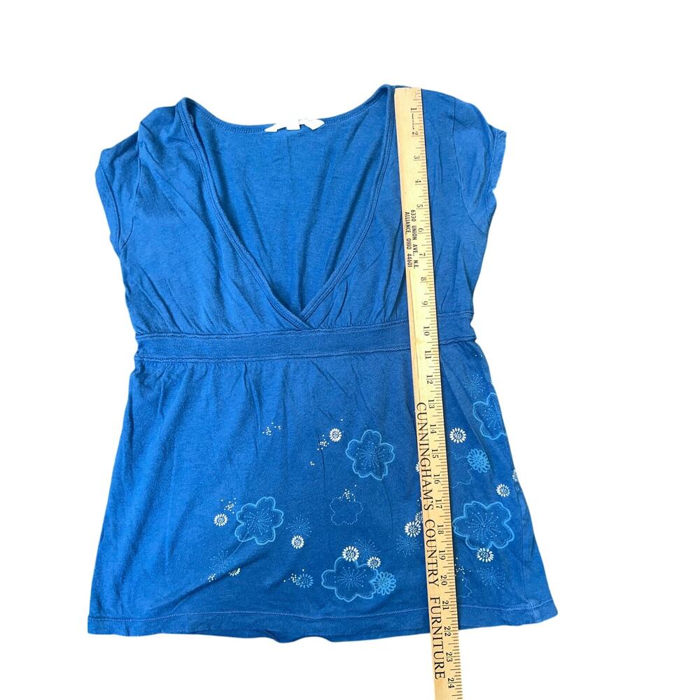 Y2K Aeropostale blue whimsy v-neck baby doll top size small - Picture 7 of 9
